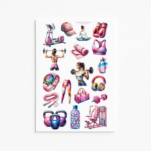Stickers fitness lifestyle – Stickers motivants pour la salle de sport et le planificateur d'exercices pour journaux et albums