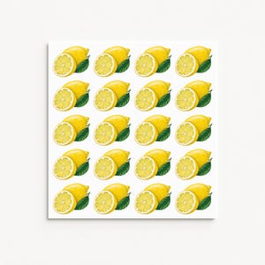 Adesivi in vinile a forma di limone / Foglio di adesivi di agrumi freschi / Decorazioni estive per la cucina / Adesivi per laptop a forma di frutta gialla / Adesivi per planner a forma di limone
