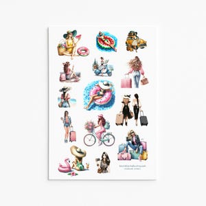 Stickers Travel & Summer Vibes - Stickers vacances tendance pour agendas, bagages, scrapbooking et cadeaux