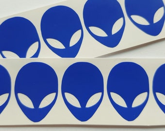 20 Alien stickers, Alien decals, Alien head decals, Space party favors