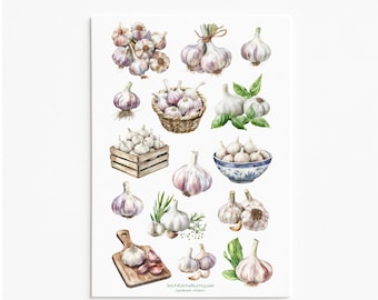 Adesivi rustici all'aglio: decorazioni per la cucina in stile rustico, regalo per buongustai