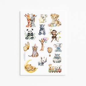 Zoo Animal Sticker Sheet with Cute Safari Friends for Kids and Planners
