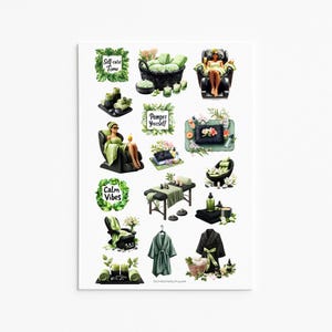 Stickers luxueux pour une journée au spa - Ensemble de stickers relaxants pour prendre soin de soi pour agendas et albums de scrapbooking
