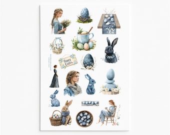 Elegant Easter Stickers – Spring Bunnies, Floral Eggs, and Vintage Holiday Decor
