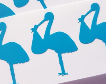 Stork stickers, Gender reveal, Balloon stickers, Stork decor