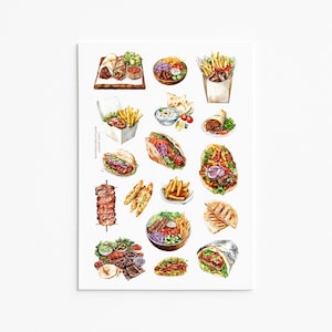 Adesivi alimentari greci Gyro Pita Kebab Souvlaki Shawarma Falafel Foglio avvolgente