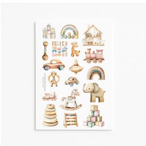 Encantadoras pegatinas de madera para juguetes: una deliciosa colección para jugar para niños y aficionados a las manualidades