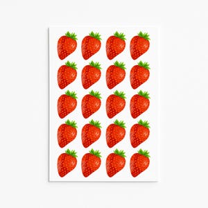 Aardbeistickers, bessenstickers, fruitdecorstickers, plannerstickers, Bullet Journal-sticker