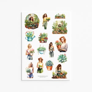 Plant Lady Aufkleber | Sukkulenten Garten Vinyl Aufkleber | Garten Aufkleber | Planer Deko | Natur Sticker Blatt
