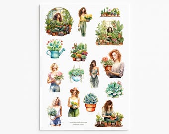 Plant Lady Vinyl Stickers: Succulent Garden Planner Decoration