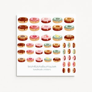 45 glasierte Donut-Aufkleber, Donut-Aufkleber, Planer Aufkleber, Happy Planner, Eclp Aufkleber