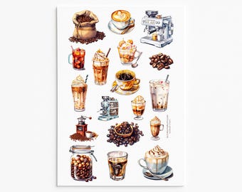 Coffee Lover Vinyl Sticker Set – Planner, Journal, Scrapbook