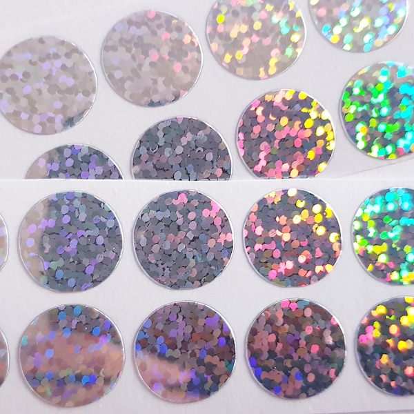 40 Holographic round circle dot stickers