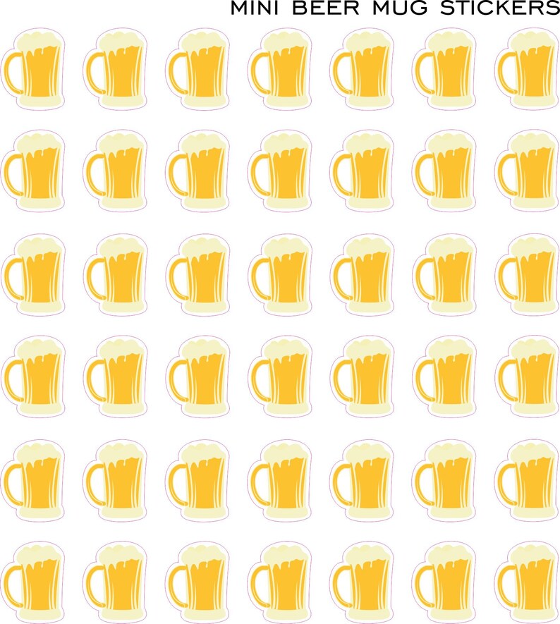 Multi colour Monthly stickers Mini beer mug stickers Planner Stickers Functional stickers Weekly stickers kit Icon stickers