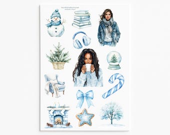 Winter Wonderland Stickers – Blue Aesthetic, Cozy Season