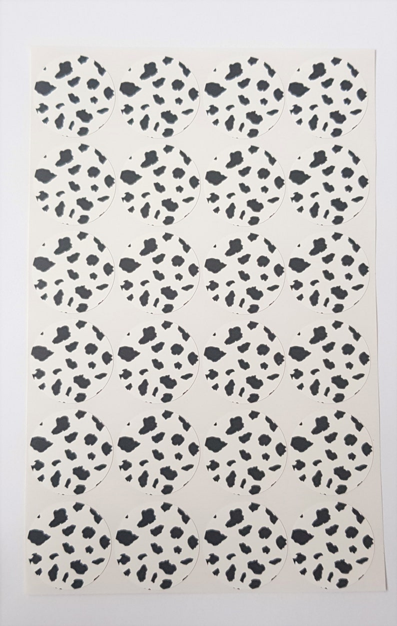 Dalmatian Round Stickers Dot Stickers Circle Stickers Etsy