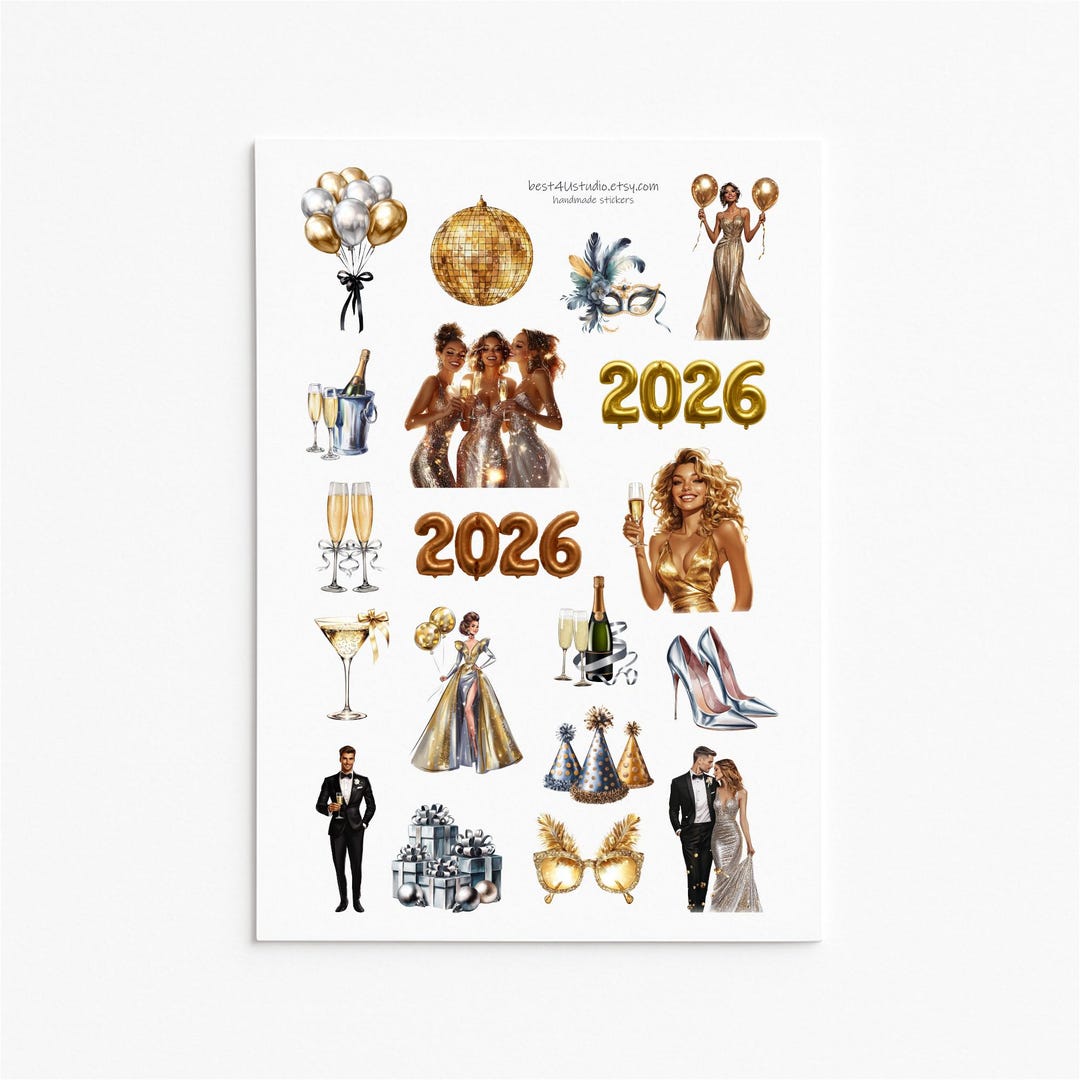 New Year 2026 Sticker Sheet for Planners Journals Scrapbooks - Etsy