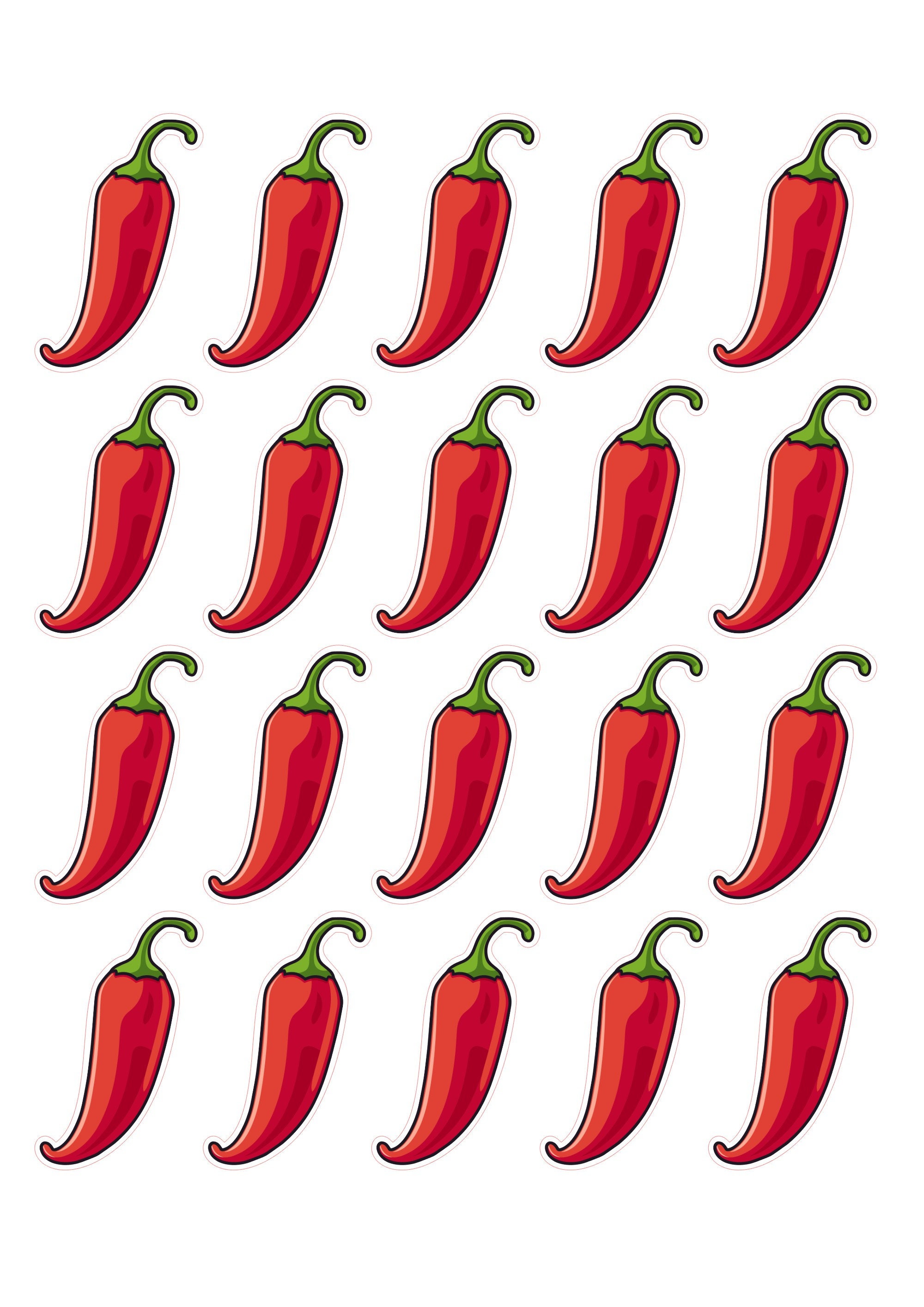 Chilli Pepper Stickers: Spicy Food, Mexican Cuisine - Etsy