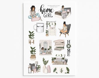 Cozy Home Decor Stickers: Matte Vinyl Planner Stickers