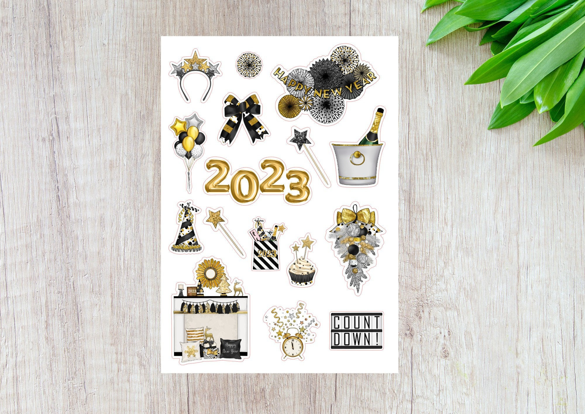 New Years Stickers 2023 Stickers Happy New Year Stickers Etsy