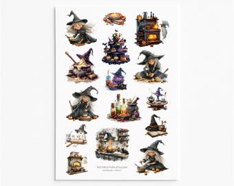 Hexen Aufkleber: Halloween, Spooky, Witchcraft, Wicca - Matte Vinyl