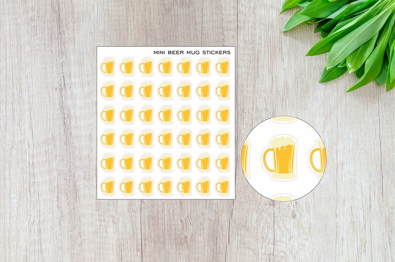 Multi colour Monthly stickers Mini beer mug stickers Planner Stickers Functional stickers Weekly stickers kit Icon stickers