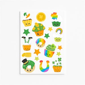 St Patrick&#39;s day, Cupcake stickers, Cake stickers, Planner stickers, Happy planner, Eclp stickers