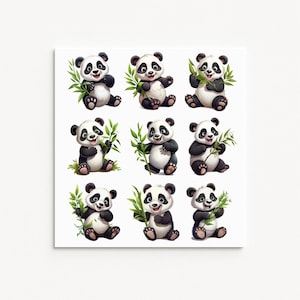 Pegatinas de panda, Panda lindo, Pegatinas de animales, Ilustración de panda, Arte de panda, Panda de dibujos animados, Amante de los pandas, Adicto a las pegatinas, Oso panda, Vida silvestre