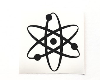 Atom Neutron Physics Nuclear Silhouette Removable/Permanent Vinyl Decal Sticker