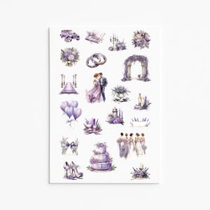 Lavendel Aufkleber, Verlobungs Aufkleber, Braut, Bräutigam, Lavendel Aufkleber, Planer Aufkleber, Journal Aufkleber, Bullet Journal