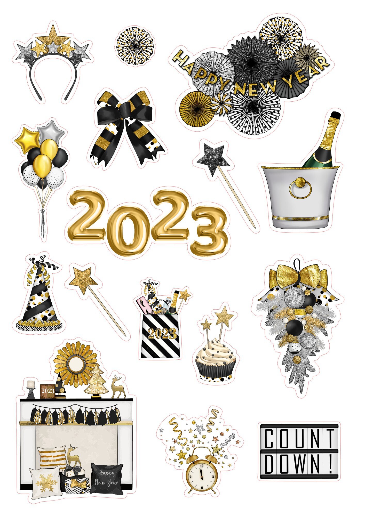 New Years Stickers 2023 Stickers Happy New Year Stickers Etsy