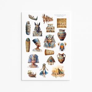 Altes Ägypten Aufkleber-Set - Pharao, Pyramiden, Hieroglyphen und Mythologie Aufkleber für Journals, Scrapbooking und Kunsthandwerk
