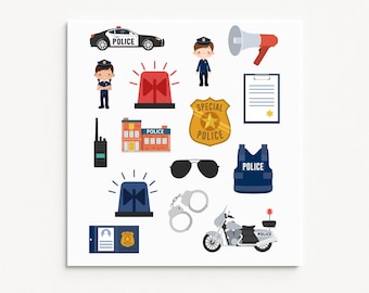 Adesivos de carro de polícia: decalques de vinil para transporte infantil