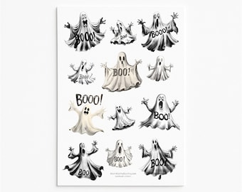 Halloween Geist Aufkleber: Spooky Boo Vinyl-Aufkleber