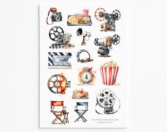 Classic Cinine Enthusiast Sticker Set - Vintage Aufkleber für Film und Filmtechnik