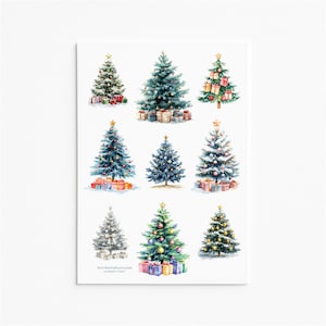 Foglio di adesivi per l'albero di Natale / Adesivi per l'agenda delle feste / Decorazioni natalizie festive