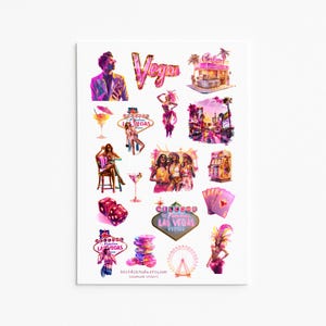 Adesivi di Las Vegas, Adesivi al neon, Adesivi retrò, Città, Estetica di Las Vegas, Arte al neon, Souvenir di Las Vegas, Vita notturna di Las Vegas, Arte a tema Las Vegas