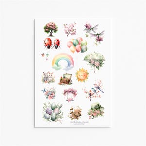 Ostern & Frühling Sticker Set – Niedliche saisonale Aufkleber für Journals, Planer, Scrapbooking und DIY Crafts