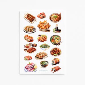 Stickers heerlijke Aziatische keuken - stickerset sushi, ramen, knoedel voor fijnproevers