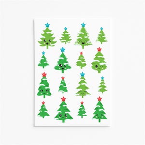 Adesivi kawaii per alberi di Natale, adesivi per alberi di pino, adesivi natalizi, confezioni regalo