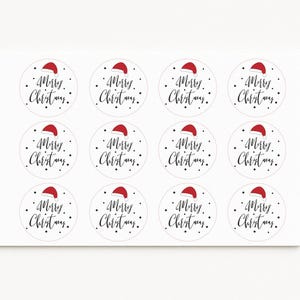 Frohe Weihnachten Aufkleber Siegel – Weihnachtsmannmütze Geschenkverpackung & Umschlagaufkleber | Urlaubsplaner, Scrapbooking Decals