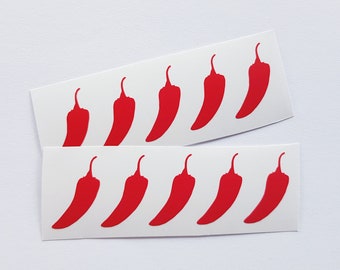 20 Red chilli pepper planner stickers