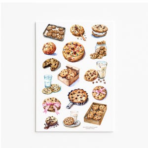 Pacchetto di adesivi per biscotti Sweet Treats - Decalcomanie per prodotti da forno ad acquerello per gli amanti del cibo