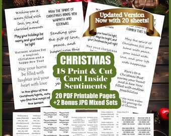 Christmas Card Making Sentiments - Card Greeting Inserts Christmas - Holiday Inside Sentiments - Christmas Greeting Card Sayings