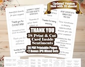 Printable Thank You Card Making Sentiments for Greeting Card Inserts - Time Saver for Thank You Card Makers