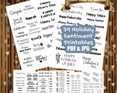 Holiday Card Greetings - Card Sentiment Printables - Holiday Sentiments