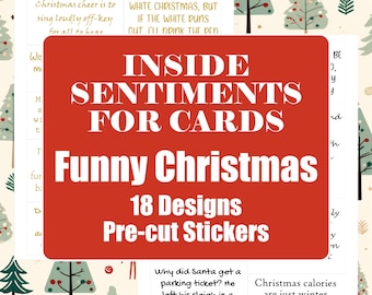 Funny Christmas Card Sentiment Stickers - Humorous Christmas Holiday Greetings - Snarky Greeting Sticker Insert Foil or Black Ink [Physical]