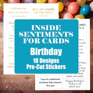 Birthday Card Sentiment Foil Stickers - Birthday Greetings - Birthday Card Greeting Sticker Card Inserts - Foil or Black Ink [Physical]