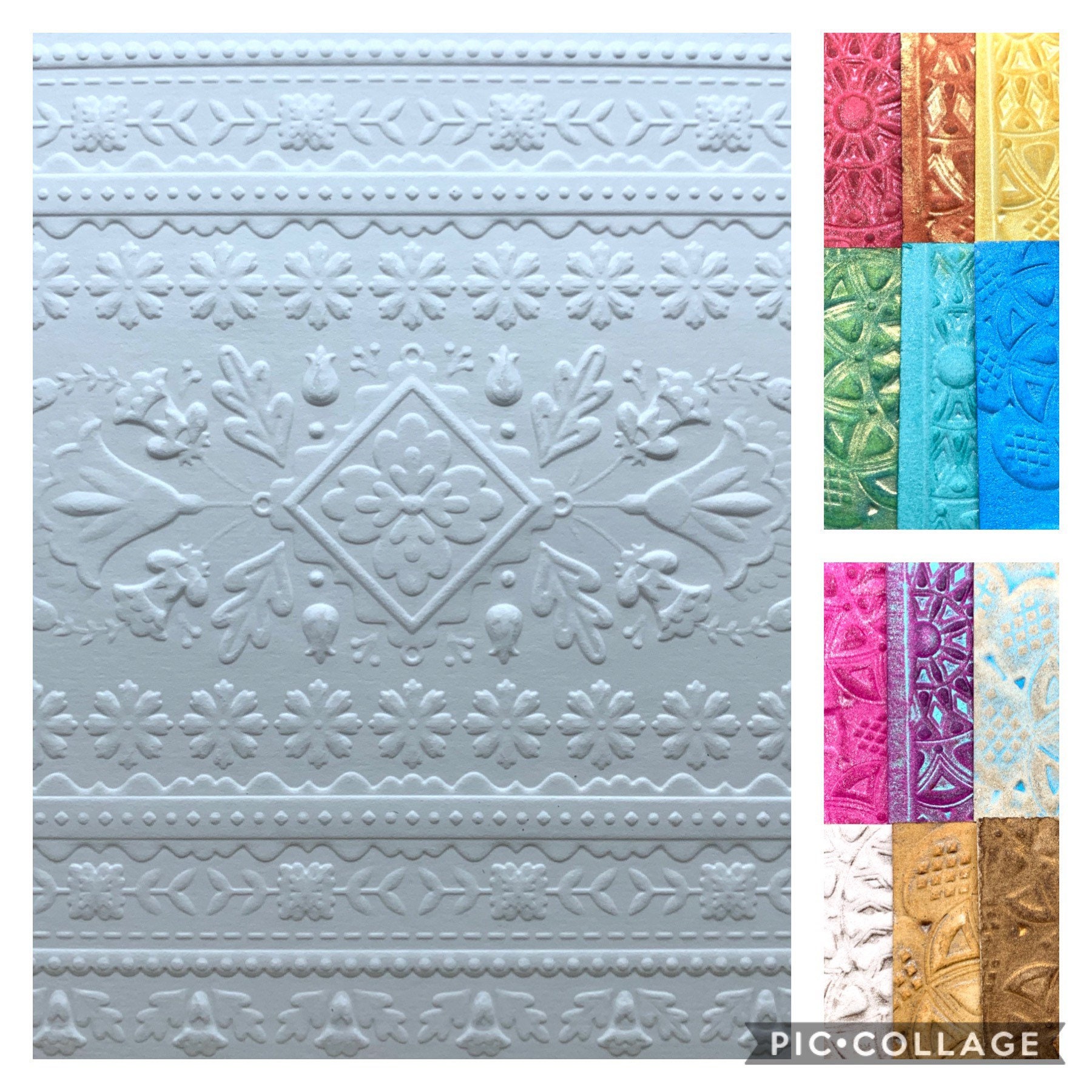 Deep Embossed Card Fronts Set of 6 Handmade Papers 3D Folk - Etsy