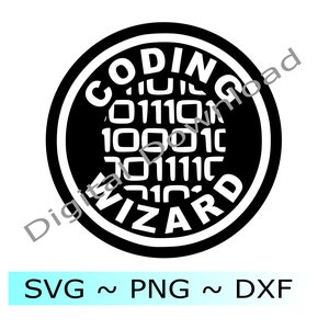 Sticker computerprogrammeur - coderingswizard - vinyl beker tas muur - PNG-clipart - SVG Cricut & silhouet - direct downloaden